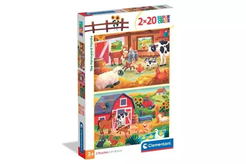 CLE puzzle 2x20 SuperKolor TheFarmyardFamily 24818 Clementoni 8005125248186