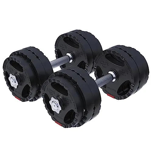 GORILLA SPORTS® Kurzhantelset - 20 kg oder 30 kg - Hanteln für individuelles Krafttraining Zuhause, mit 8 oder 12 kunststoffüberzogenen Gewichtsscheiben für bodenschonendes Training und geräuschärmere Ausführung.