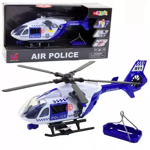 Polizeihubschrauber mit beweglichen Rotorblättern - Detailgetreues Maßstabsmodell eines Polizeihubschraubers mit Lichtern und Geräuschen. Ideal für Sammler und als Geschenk für Modellbau-Fans.