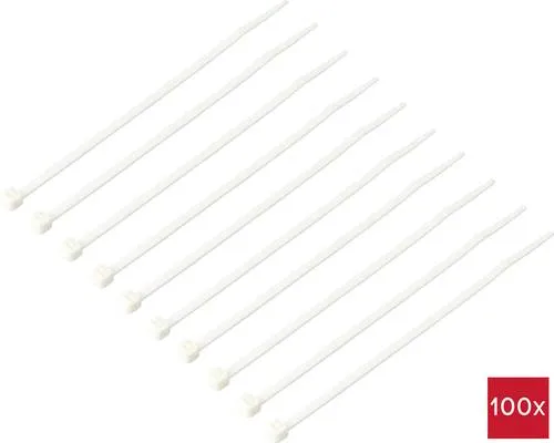 TRU COMPONENTS TC-12533332 Kabelbinder 150mm 3.6mm Weiß Flammhemmend 100St.
