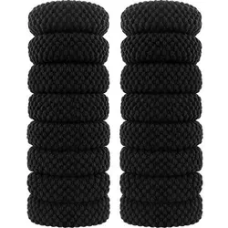 16er Set Haargummi Schwarz Dick Baumwolle Elastisch Damen Mädchen