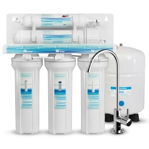 Geekpure 5-Stufen Umkehrosmose Trinkwasser Filtersystem – 75GPD