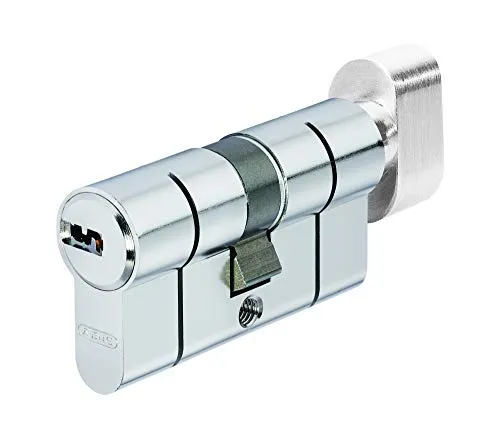 ABUS Knaufzylinder KD6PSN Z50/K45mm Bkn, vernickelt - Schließzylinder mit 6 Verriegelungselementen, idealer Schutz gegen Bohren und Lockpicking, inklusive 5 Wendeschlüsseln und Kartencode zur Schlüsselreproduktion.