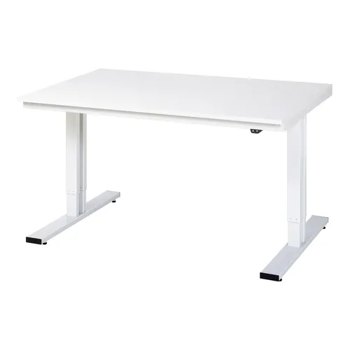 Rau Arbeitstisch adlatus 300, höhenverstellbar - Hochwertiger Werktisch mit elektrischer Höhenverstellung für ergonomisches Arbeiten, Traglast bis 300 kg, spritzwasserfest und schmutzresistent, ideal für Werkstätten.