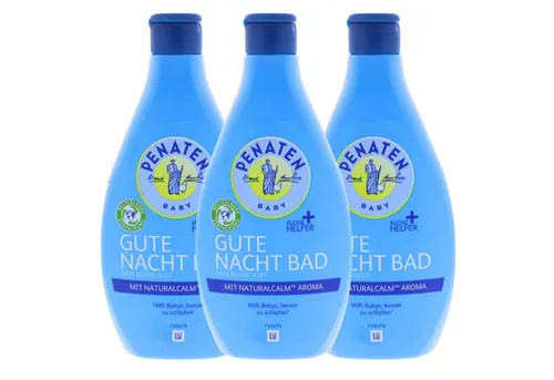 PENATEN Haarshampoo 3x Penaten Baby Gute Nacht Bad je 400ml Kleine Helfer unterstützt das