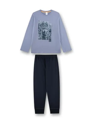 Sanetta Jungen-Schlafanzug lang blau Wolf von Sanetta