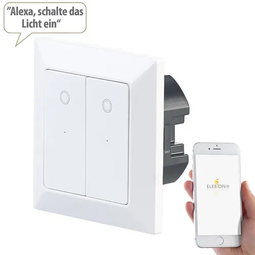 Doppel-Lichttaster mit WLAN, App, für Siri, Alexa & Google Assistant