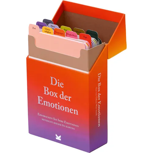 Die Box der Emotionen (Spiel) - Belletristik und emotionale Entdeckung – 80 Karten, die Ihnen helfen, Ihre Gefühle zu verstehen und auszudrücken. Entdecken Sie unbekannte Emotionen und vertiefen Sie Ihre Selbstkenntnis!