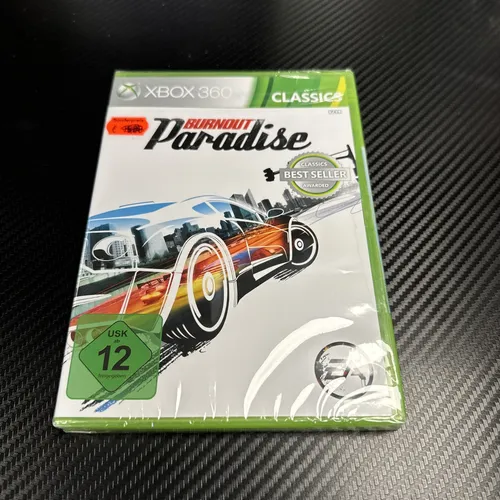 Microsoft Xbox 360 - Burnout Paradise [Classics] - Rasantes Open-World-Rennspiel für Xbox 360, mit packenden Rennen und atemberaubenden Stunts, ideal für Fans von Action und Geschwindigkeit.