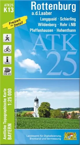 ATK25-K13 Rottenburg a.d.Laaber (Amtliche Topographische Karte 1:25000): Langquaid, Schierling, Wildenberg, Rohr i.NB, Pfeffenhausen, Hohenthann (ATK25 Amtliche Topographische Karte 1:25000 Bayern)