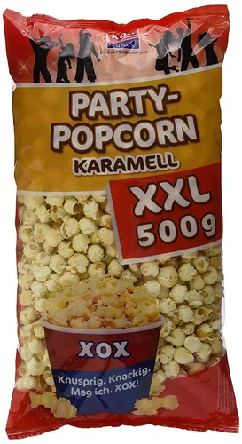 XOX Party Popcorn Karamell XXL vegan knusprig knackig 500g 4er Pack