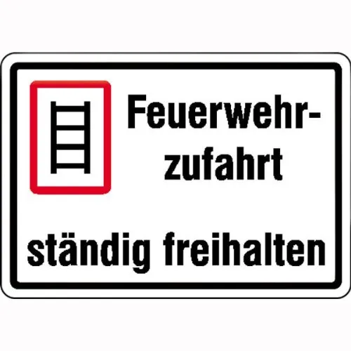 Feuerwehrzufahrt Ständig freihalten Hinweisschild - Hinweisschild aus robustem 2,0 mm Aluminium, ideal für die Sicherheit von Feuerwehrzufahrten. Größe: 50x35 cm - sorgt für klare Sichtbarkeit und rechtzeitige Maßnahmen.