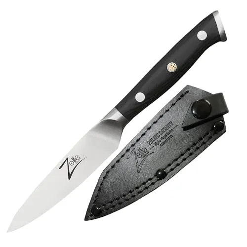 Zelite 10,2 cm Kochmesser - Schälmesser aus hochwertigem deutschem Edelstahl mit ergonomischem Griff, ideal für präzises Schneiden in der Küche – perfekt für Hobby- und Profiköche.