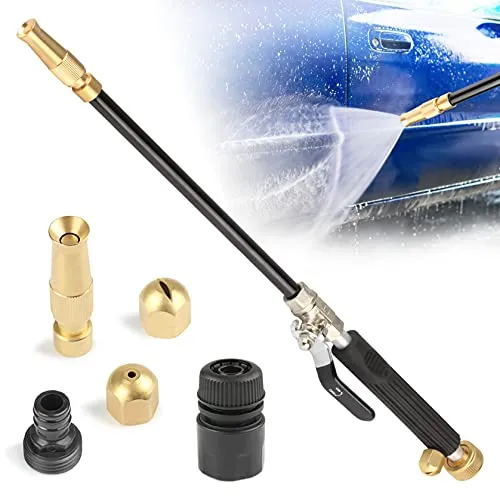 Jet Hochdruck-Hochdruckreiniger, Tragbare Hydrojet Hochdruckreiniger Gartenschlauch Ende, Glasfenster-Reinigung Sprühgerät Hausgarten Auto Wasserwäsche (3 Nozzles)