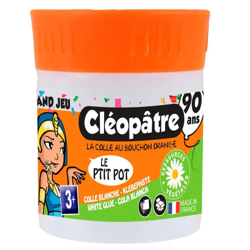 Cléopatre P'tit Pot Kleber mit integriertem Spachtel 35 g Bastelkleber DIY