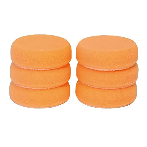 Dino KRAFTPAKET Polierschwamm 75mm X 30mm MEDIUM (SET: 6 Stück) Mittelhartes Polierpad medium für Polierteller Stützteller mit Klett