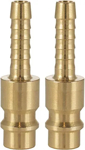 Poppstar 2x Druckluft-Stecknippel NW 7,2 mit Schlauch-Tülle Ø 6,5mm für Druckluft-Anschluss