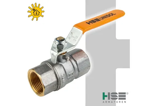 Hermann Schmidt Kugelhahn UNISOL SolarTyp 1610, beidseitig IG, bis +200°C, Stahlhebel lang