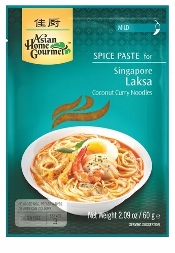 [ 60g ] ASIAN HOME GOURMET Würzpaste für Singapur Laksa Kokos-Curry-Nudelgericht