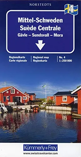 Kümmerly & Frey Karten, Mittel-Schweden: Gävle - Sundsvall - Mora (Kümmerly+Frey Regional-Strassenkarte, Band 4)