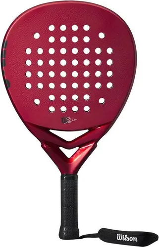 Wilson Bela Junior V2 Padelschläger Rot - Tennisschläger für junge Spieler, inspiriert von Padellegende Fernando Belasteguin, mit Glasfasergewebe für Stabilität und Sharp Hole Technology für verbesserten Ballkontakt.
