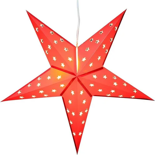 BRUBAKER LED Stern Falt Weihnachtsstern - Gold oder Rot, LED fest integriert, Weihnachtsdeko - Fensterdeko Weihnachten