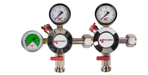 CO² Druckminderer Micromatic mit 2 Fachdruck Premium Plus 3 Bar 2 x 3/4