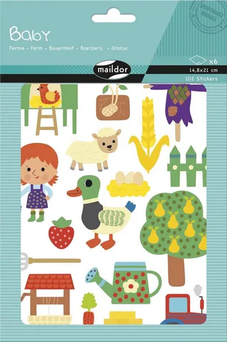 maildor Sticker Maildor Baby, 6 Bogen A5 Bauernhof