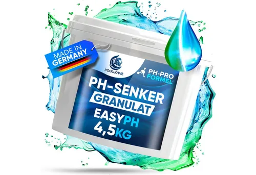 Poollöwe Poolpflege pH-Minus Granulat – pH Senker für Pool & Whirlpool, 25 % effizienter, blitzschnelle Wirkung, 100 % klumpenfrei