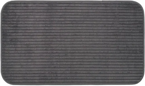 Gözze Badematte Berlin - Rutschhemmend und Waschbar - Badematte Berlin in Cord Optik, 7 mm hoch, fußbodenheizungsgeeignet und mit rutschhemmender Unterseite für sicheres Stehen.