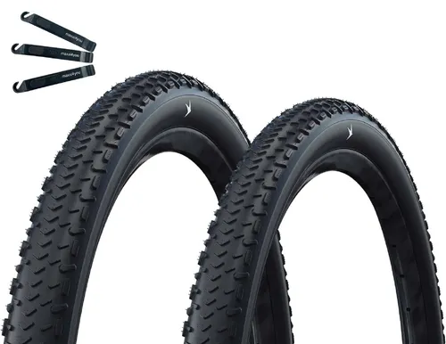 maxxi4you Fahrradreifen 2 x Faltreifen Schwalbe G-One RX Schwarz 45-622 inkl. Reifenheber
