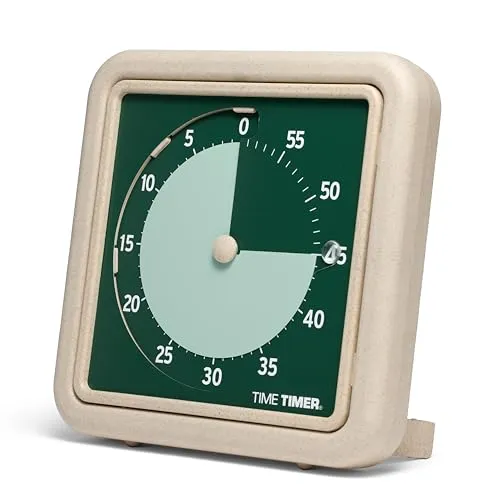 Time Timer® Retro 20,3 cm Eco Edition visueller Timer – 60 Minuten Tisch-Countdown-Uhr aus mindestens 20% natürlichem Pflanzenmaterial - Green Land