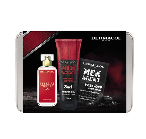 Dermacol Men Agent Eternal Victory Geschenkset für Körper und Gesicht - Vielseitiges Kosmetikset für Herren mit Eau de Parfum, Duschgel und Abziehmaske. Ideal für die tägliche Pflege und als Geschenk – für eine gepflegte Haut.