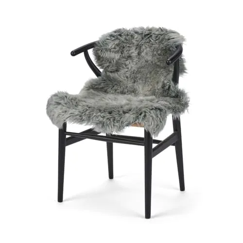 Nordic Sheep Lammfell Langhaarig 90x60 cm | Lammfell Echt für das Sofa, den Stuhl oder rund um den Esstisch | Jedes Lammfell Teppich ist EIN Unikat und von der Natur geschaffen | Farbe: Hellgrau