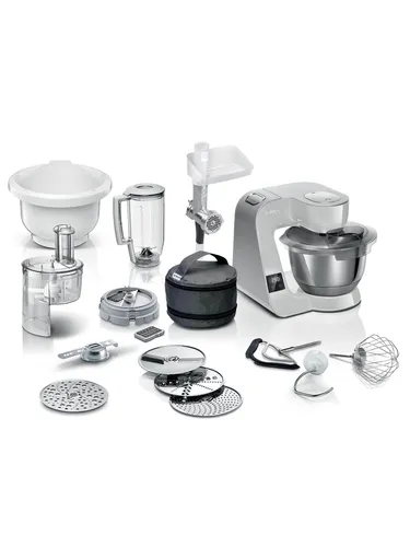 W Küchenmaschine 3,9 l mit Waage Serie 4 MUM5XL74 (Weiß) 1000 - Küchenmaschine mit integrierter Waage, 1000 W Leistung und 3,9 l Volumen - perfekt für kreative Koch- und Backprojekte in der Küche.