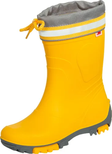 Bockstiegel Kinder Gummistiefel Bente - Gelb, Größe 30-31 - Gummistiefel für Kinder mit rutschfester Sohle und Sicherheitsreflektor, ideal für nasse Tage. Hergestellt aus leichtem, strapazierfähigem TR-Material für hohen Tragekomfort und Sicherheit.