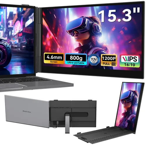 Blackview SCM8 Portable Monitor 15.3 In FHD IPS Laptop Screen Extension 1200P