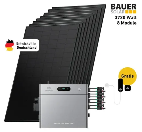 Watt Bifazial Komplettset für Balkonkraftwerk mit Zendure Solarflow 2400 Pro