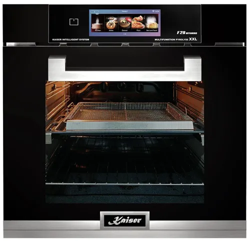 Kaiser Küchengeräte Einbaubackofen Multifunktions-Elektro-Backofen mit Pyrolyse und Dampfreinigung, TFT Display, 60cm, 86L,Air Fry EH 6344 N, mit 1-fach-Teleskopauszug, Pyrolytische Selbstreinigung, Dampfreinigung