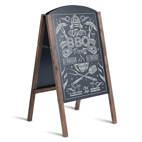 COSTWAY Kundenstopper klappbar 101x65cm - Kreidetafel für außen, aus hochwertigem Kieferholz, stabil und wetterfest, ideal für Menüs oder Werbebotschaften, klappbar für platzsparende Aufbewahrung.