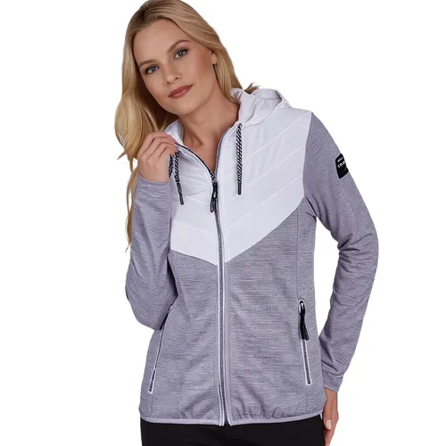 Icepeak Piperton Damen Jacke Sweatfleece Midlayer mit Kapuze Gr.L - Damen Sweatjacke für Freizeit und Sport, atmungsaktiv und schnelltrocknend. Ideal für den Outdoor-Einsatz in Frühling, Herbst und Winter. Mit praktischen Reißverschlusstaschen und elastischer Taille.