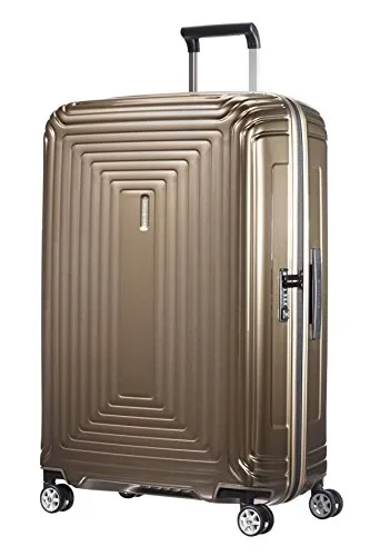 Samsonite Neopulse Spinner L - 94L Koffer in Metallic Sand - Handgepäck Koffer aus 100% Polycarbonat, nur 3,40 kg leicht und bietet mit 94L viel Volumen. Ideal für Vielreisende mit sanft laufenden Doppelrollen und stylischem Design.