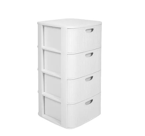 Kreher Rollcontainer 'Domus' mit 4 Schüben aus Kunststoff, rollbar (Farbe wählbar)