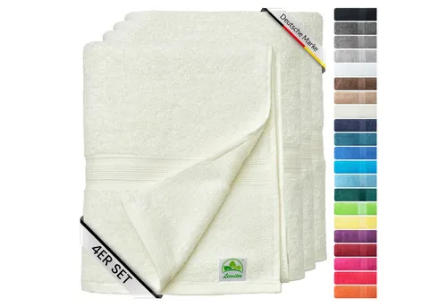 leevitex® Handtuch Frottee 4er Set, 50 x 100 cm, hochwertig verarbeitet & fusselfrei