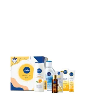 NIVEA The Gift of Joy Körperpflegeset 1 Stk - Gesichtspflege-Set mit umfassendem Schutz: Pflegedusche, Anti-Falten-Serum, Sonnencreme und Lippenpflege bieten intensive Feuchtigkeit, Anti-Aging und UV-Schutz für strahlende Haut.