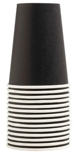 Pronappe 89111I Pappbecher 20 cl - Schwarz, 15 Stück - Thermobehälter aus hochfestem, wasserdichtem Karton, vollständig recycelbar und ideal für kalte sowie heiße Getränke. Perfekt für jede Feier oder Veranstaltung!