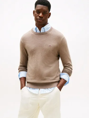 Tommy Hilfiger Pullover MW0MW28046 PIMA ORG CTN CASHMER-HI3 COASTAL TAUPE HEATER - Herren-Pullover in Braun, aus hochwertiger Pima-Baumwolle mit Cashmere-Anteil für besonders weichen Tragekomfort. Jetzt in IT XXL erhältlich.