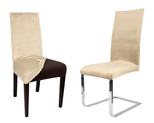 Beautex Stuhlhusse Lea Stuhlhussen, Samt Mikrofaser Stuhlbezug, elastische Stretch Husse