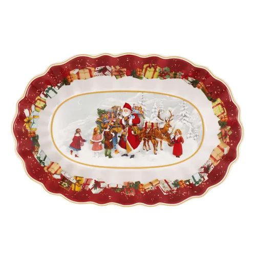 Villeroy & Boch Toy's Fantasy Gebäckteller Weihnachten Groß - Servierplatte aus Premium Porzellan mit weihnachtlichen Motiven, perfekt zum Präsentieren von Gebäck und Snacks, ideal für festliche Anlässe.