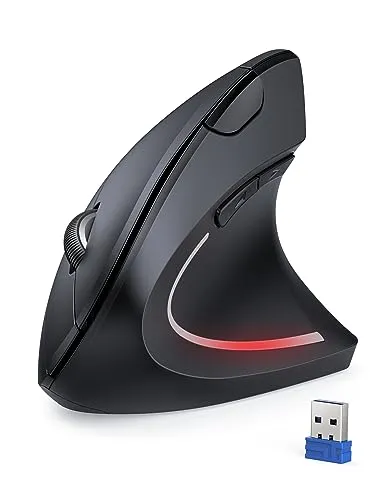TECKNET Wireless Vertikale Ergonomische Maus - Ergonomische kabellose Maus mit 4800 DPI, schützt vor Überlastung und sorgt für Komfort bei der Nutzung. Ideal für Windows und Mac OS.